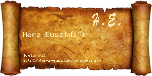 Herz Euszták névjegykártya